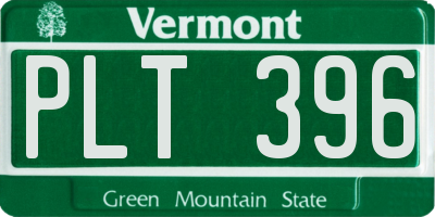 VT license plate PLT396