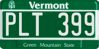 VT license plate PLT399