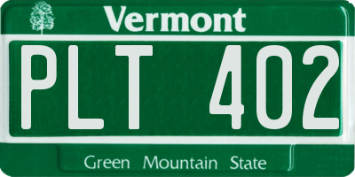 VT license plate PLT402