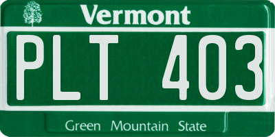 VT license plate PLT403