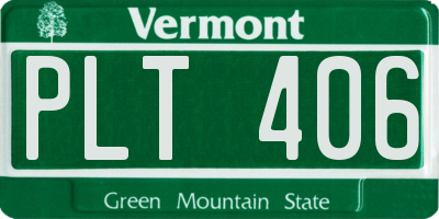 VT license plate PLT406