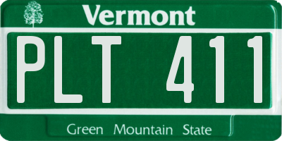VT license plate PLT411