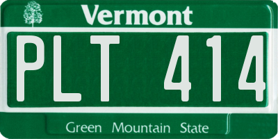 VT license plate PLT414