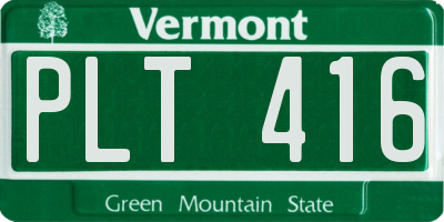 VT license plate PLT416