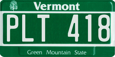 VT license plate PLT418