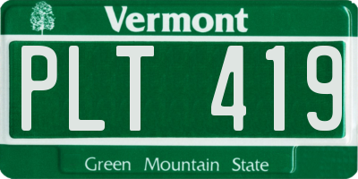 VT license plate PLT419