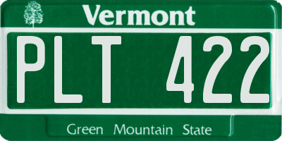 VT license plate PLT422