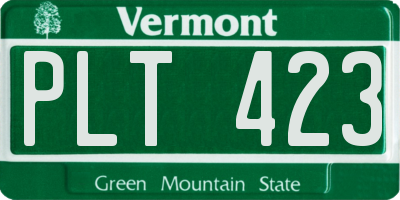 VT license plate PLT423