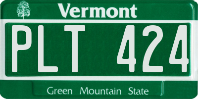 VT license plate PLT424