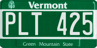 VT license plate PLT425