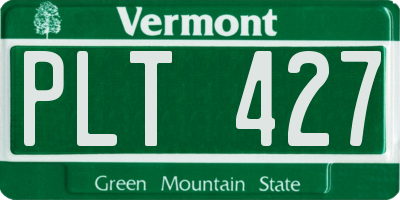 VT license plate PLT427