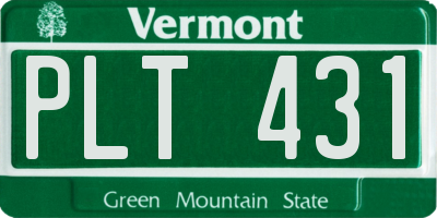 VT license plate PLT431
