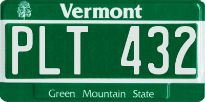VT license plate PLT432