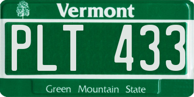VT license plate PLT433