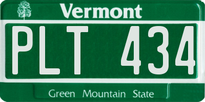 VT license plate PLT434