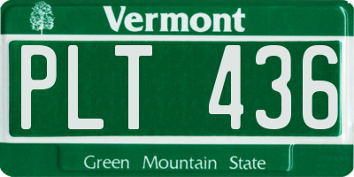 VT license plate PLT436