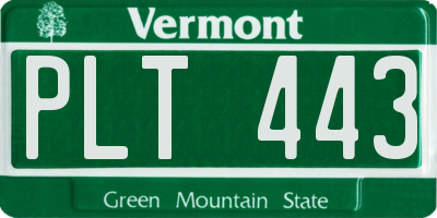 VT license plate PLT443