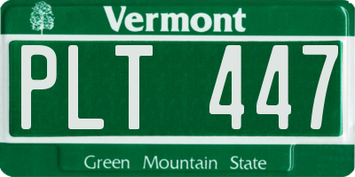 VT license plate PLT447