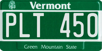 VT license plate PLT450
