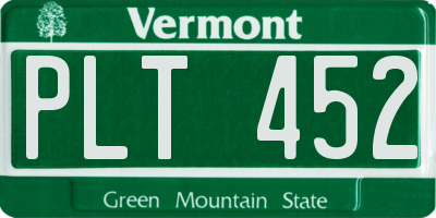VT license plate PLT452