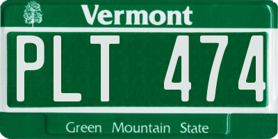 VT license plate PLT474