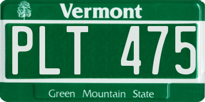 VT license plate PLT475