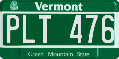 VT license plate PLT476