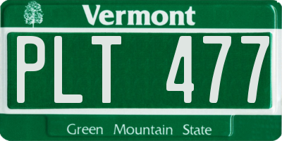 VT license plate PLT477