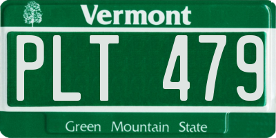 VT license plate PLT479