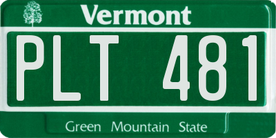 VT license plate PLT481