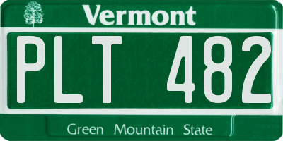 VT license plate PLT482