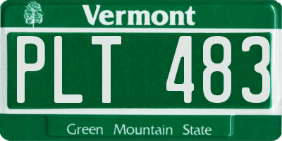 VT license plate PLT483