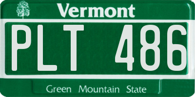 VT license plate PLT486