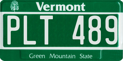 VT license plate PLT489