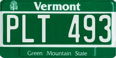 VT license plate PLT493
