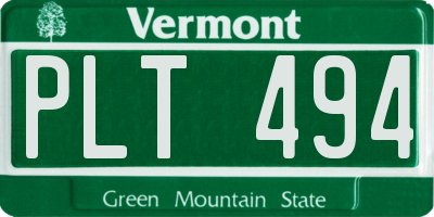 VT license plate PLT494