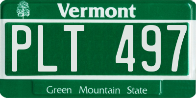 VT license plate PLT497