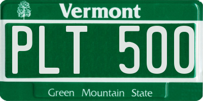 VT license plate PLT500