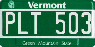 VT license plate PLT503
