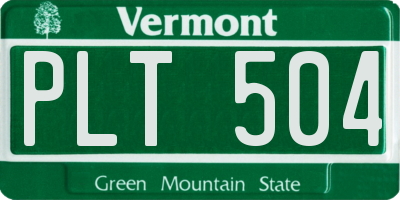 VT license plate PLT504