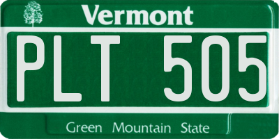 VT license plate PLT505