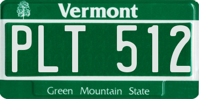 VT license plate PLT512