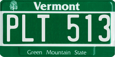 VT license plate PLT513