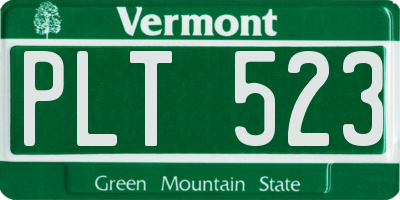 VT license plate PLT523