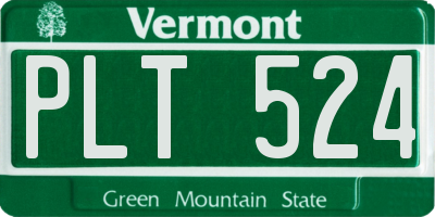 VT license plate PLT524