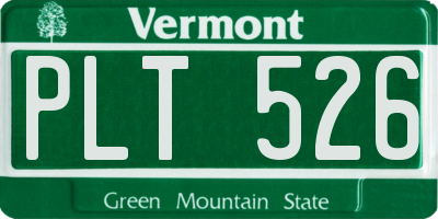 VT license plate PLT526