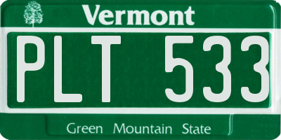 VT license plate PLT533