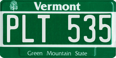 VT license plate PLT535