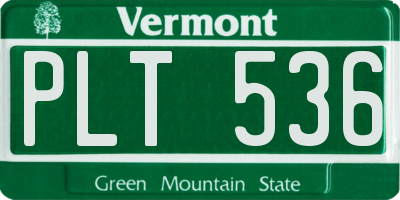 VT license plate PLT536
