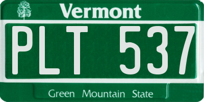 VT license plate PLT537